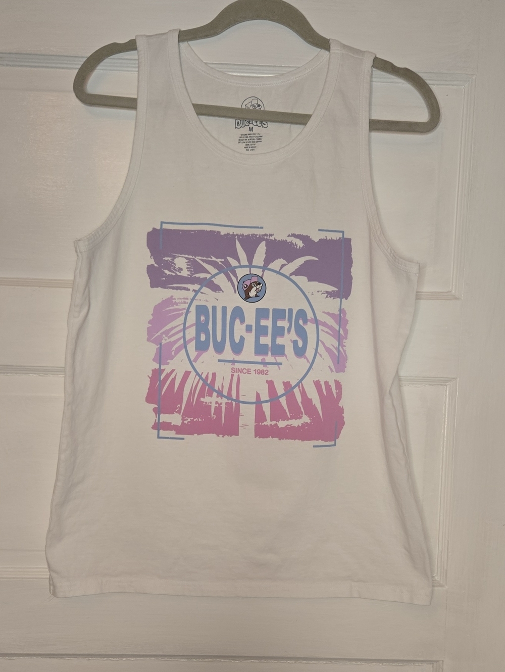 Buc-ee's Graphic Tank Top White & Purple Medium_126